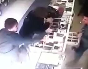 Pistol Execution Murder in Store (2 Angles)