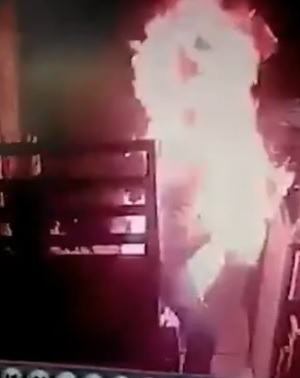 Man Doused with Gasoline and Set on Fire 
