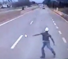 Suicide Man Runs Head First into Semi-Truck (3 Angles)