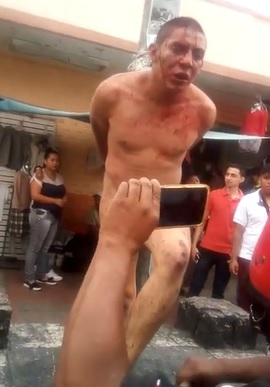 Thief Hogtied Naked to a Pole and Beaten Mercilessly 