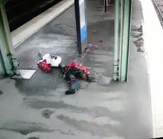 INCREDIBLE Action Video Shows Man Cut in Half By Median 