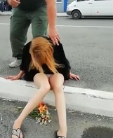 Girl Overdose from Heroin on the Street
