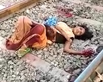 Sad Suicide Aftermath on the Train Tracks