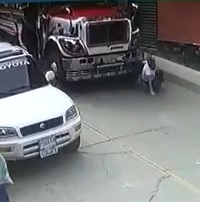 Big Truck Crushes Woman