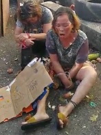 Two Thieving Bitches Beaten and Food Thrown at Them