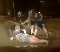 Dude Beating Girl Receives some Instant Karma