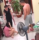 Asshole Beats His Wife While She's Holding Their Infant 
