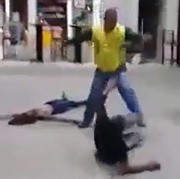 Dude Beating & Choking a Girl Gets Some Karma Delivered 