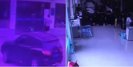 Female Asian Driver Crashes Through Store (Two Angles & Aftermath)