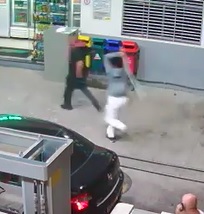 Guys Never Ending Gas Station Beating (Another Angle)