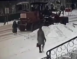 Snow Removal Tractor Flatens Old Woman 
