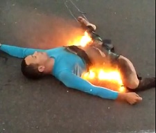 DAMN: Dude Literally Caught on Fire From Road Rash
