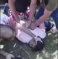 Dude Held Down Beaten and Whipped LIke a Bitch
