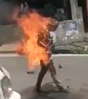 Dude Casually Sets Himself on Fire.