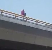 Guy in Pink Hoodie Jumps (Better Quality)
