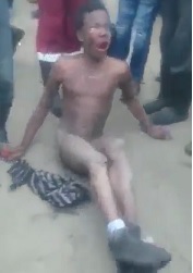 Thief Stripped and Beaten by Mob.