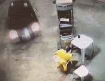 Dude in Yellow Attacked by Car.