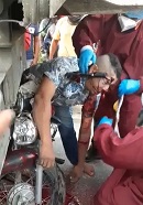 Dude Impaled Underneath Wheel of Truck