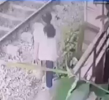 Girl Destroyed by Train (2 angles & aftermath)