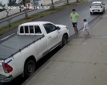 SAD: Father Can't Stop Son From Running into Traffic.