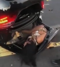 Hit So Hard Hot Chick Ended up in the Trunk.
