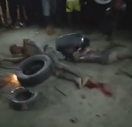 Two Thieves Burned Alive at Night by Cheering Crowd.