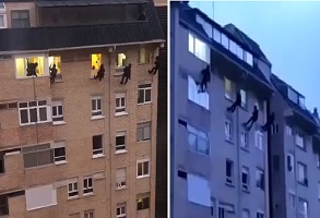 Tactical Unit Swarms... Man Falls Out of Window..