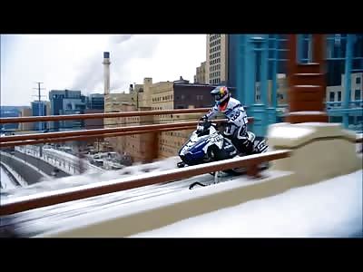 Snowmobile in City