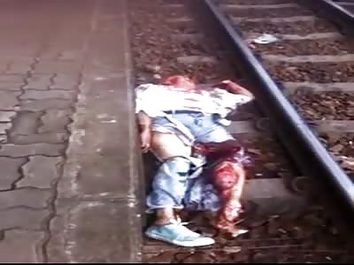 Suicidal man mangled train lines