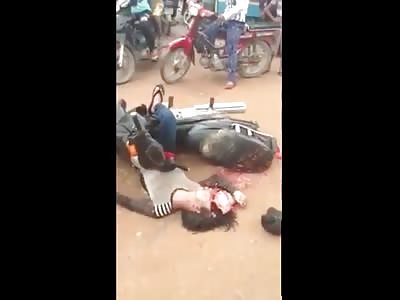 Motorcyclist died brains blown head exposed
