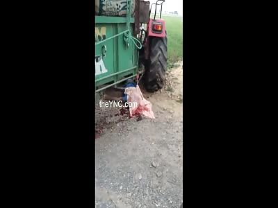 The man was crushed by a tractor
