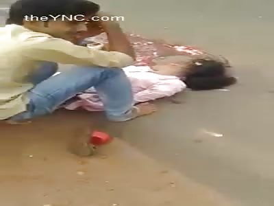 The Man Mourns His Dead Wife Crushed By A Truck