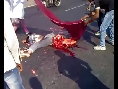 Motorcyclist Completely Crushed And Ripped To Pieces By A Truck