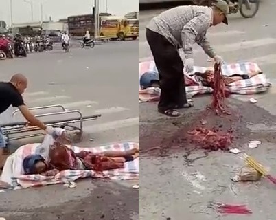 Woman Scooter Completely Ripped to Pieces  by a Truck