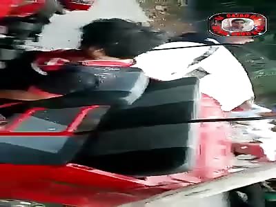 Shocking accident Between a motorcycle taxi and a truck