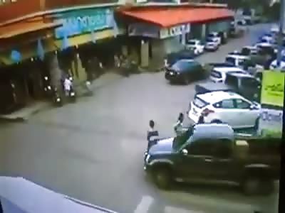 WOMAN BEING RUN OVER BY PICK UP