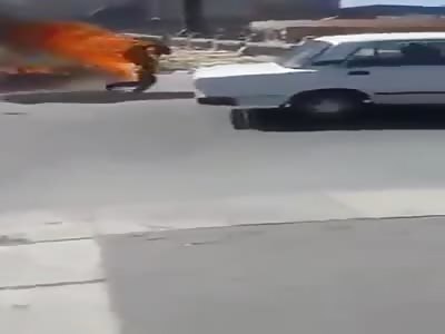 MAN SETS HIMSELF ON FIRE IN PROTEST AGAINST THE GOVERNMENT