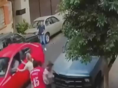 DRIVER RUNS OVER A WHOLE FAMILY. TWICE.
