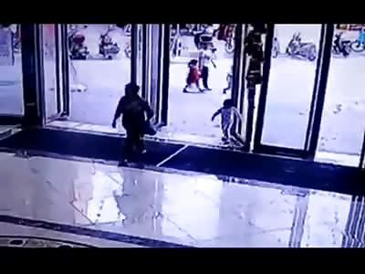 LITTLE GIRL CRUSHED BY COLLAPSING DOOR