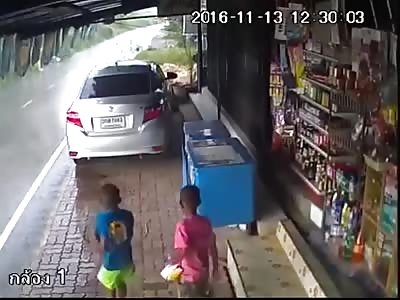 KID BEING HIT BY SUV