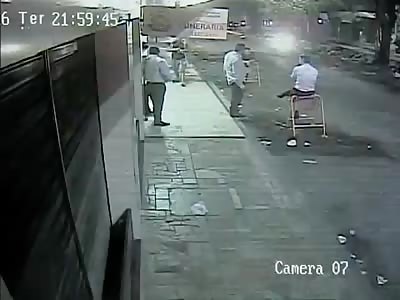 DRIVER RUNS OVER CHILD AND 2 MEN ON THE SIDEWALK