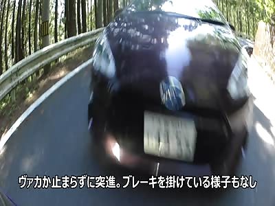 HEAD ON COLLISION - MOTORCYCLE VS CAR