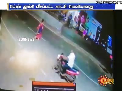 WOMAN BEING HIT AND KILLED BY MOTORCYCLE