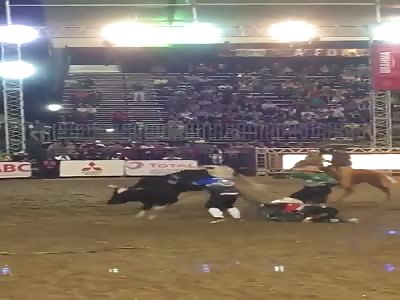 DUDE TOTTALY FUCKED UP BY BULL