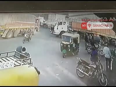 CRUSHED BY TRUCK