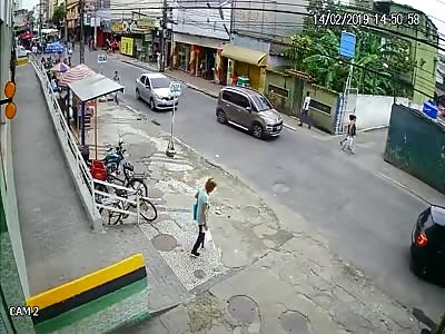 WOMAN BEING HIT BY CAR