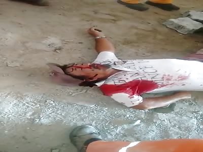 MAN LYING DEAD IN A DIRTY GROUND