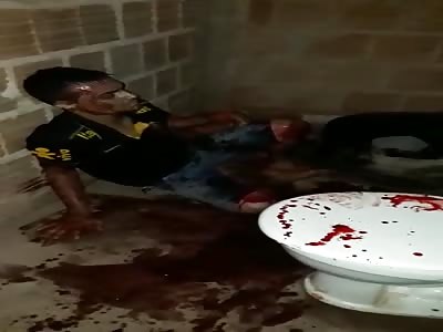 Dying Man in a Bloody Bathroom 
