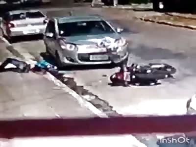FIRST AND SECOND ANGLE OF MOTORCYCLE CRASH AND EXECUTION