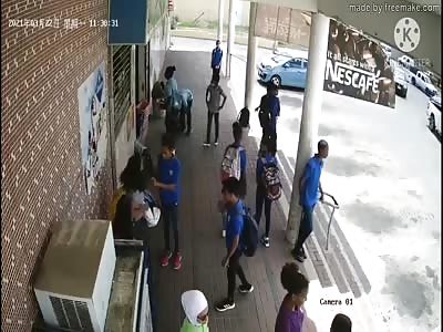 WATCH THIS GROUP OF STUDENTS BEING RUNOVER BY A PICK UP TRUCK